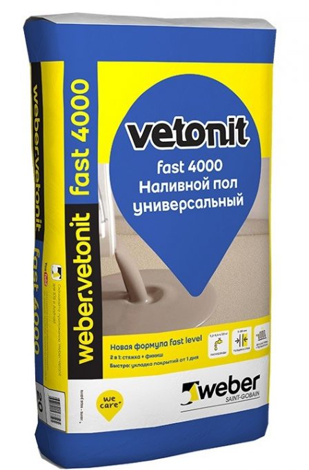 Vetonit Fast 4000 универсальный наливной пол (20кг)