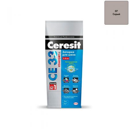 Затирка Ceresit CE 33 Comfort - Серая (2кг)