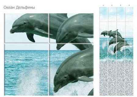 Панель ПВХ UNIQUE Океан дельфины